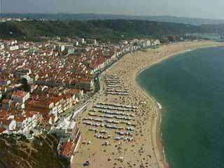 vista de la playa de Nazaré